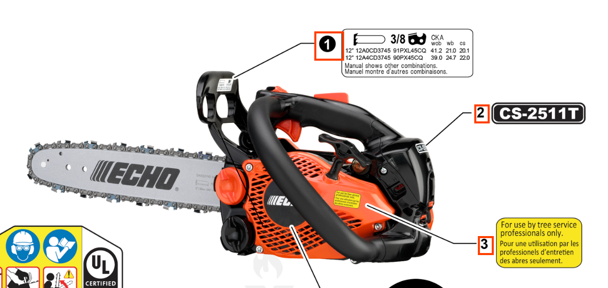 Echo Cs 2511T Label (Fig 2) New Oem X503014450 | SawAgain
