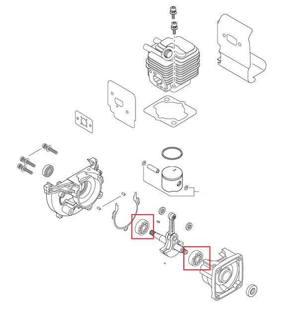 Echo SRM-2120 Bearing (2) New OEM 9403536201