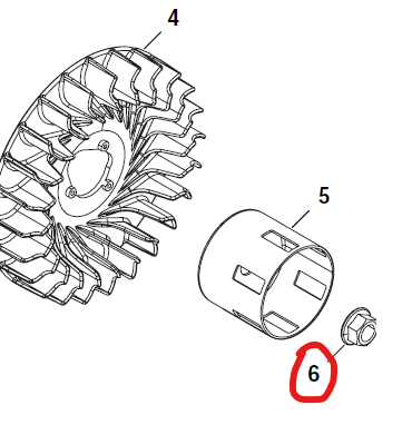 Echo PW-3100 Nut, Flywheel New Oem YH450000060