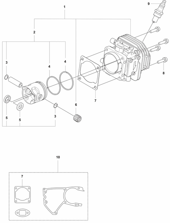 Husqvarna 540 Xp Piston Assembly (Fig 2) New OEM 536660102