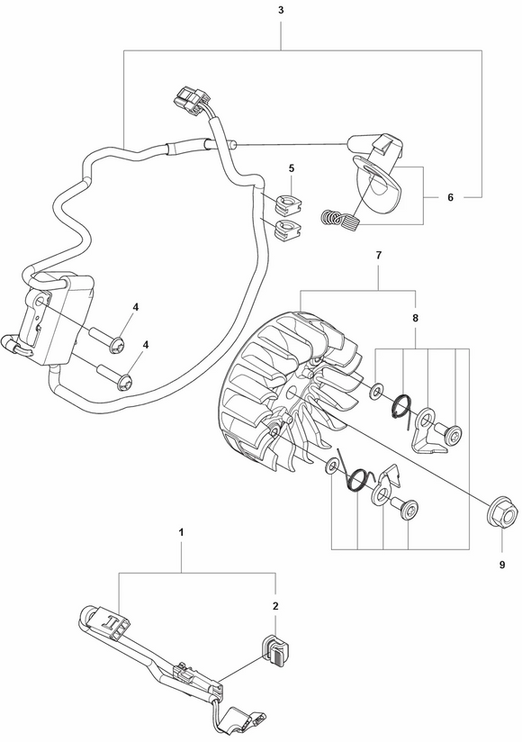 Husqvarna 540 Xp, T540 XP Flywheel Assembly (Fig 7) New OEM 510169802