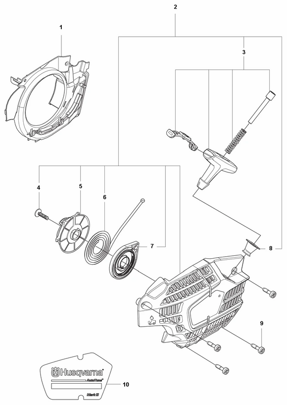 Husqvarna 540 Xp, T540 XP Starter Assembly (Fig 2) New OEM 599818301