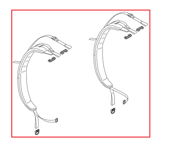 Echo PB-5810H, PB-5810T, Shindaiwa EB610RT Left and Right Harness Strap New OEM P021049472 and P021049482