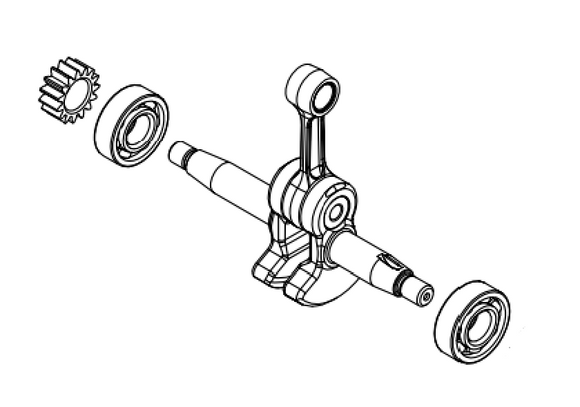 Echo PB-5810H, PB-5810T, Shindaiwa EB610RT Crankshaft Assembly New OEM P100013570