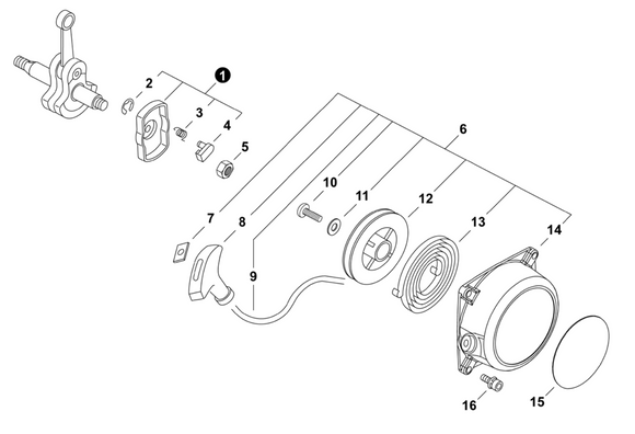 Echo SRM-4510 Starter Assembly (Fig 6) New OEM A051000160