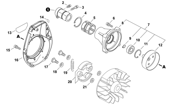 Echo SRM-4510 Case Assembly Clutch (Fig 7) New OEM P100008630