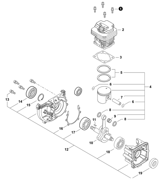 Echo SRM-4510 Piston Kit (Fig 4) New OEM P100007980