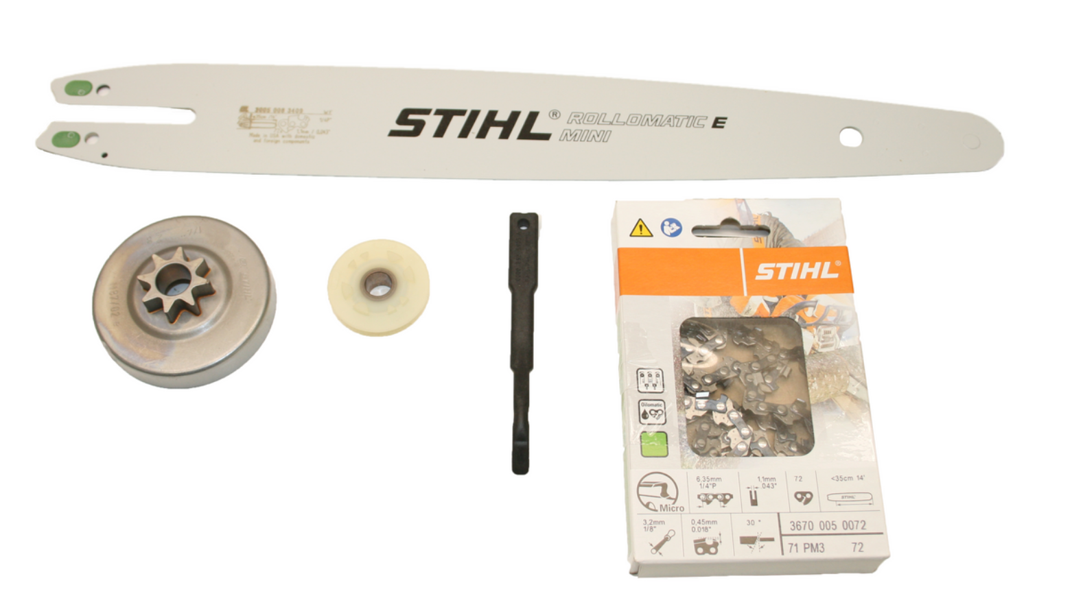 12" Stihl Bar 1/4 Pitch Micro 71PM3 Chain Conversion Kit For Stihl 020T, Ms-200T,  Ms 192T, Ms193T, Ms194T 11376402009 New Oem