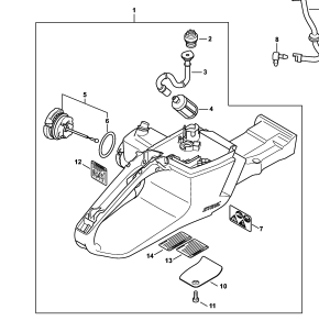 Stihl MS 462, 462C Rear Handle and Fuel Tank Assembly New OEM 11423500803