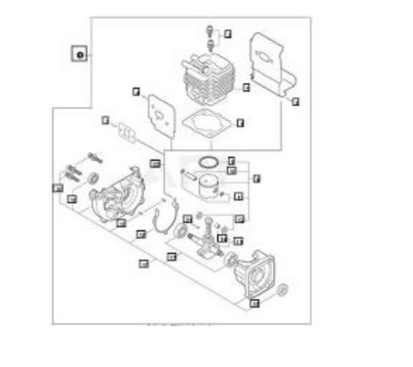 Echo GT225, 225L, 225SF,225i, PAS225,PE225, PPF225, SHC225, 225S, SRM225, 225i, 225U Short Block SB1119