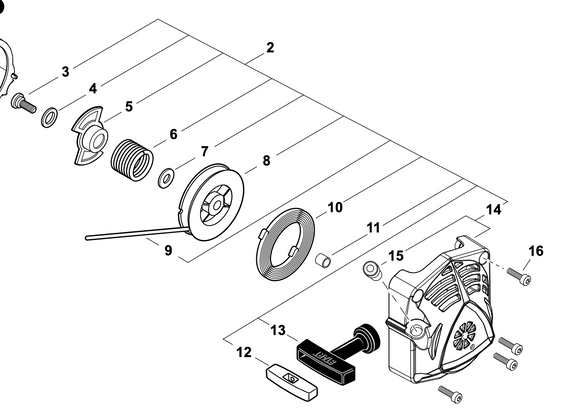 Echo PB-7910T, 7910H, Shindaiwa EB-790, 790RT Starter Assembly (Fig 2) OEM A051003700