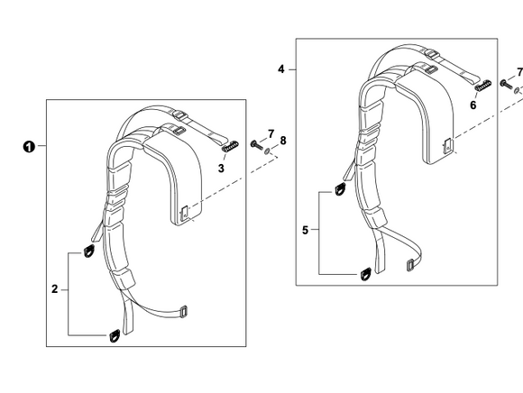 Echo PB-7910T, 7910H Right Strap (Fig 4) New OEM P100013260