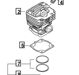 Echo Cs- 4910, Cs-501P Shindaiwa 492 Piston Rings (Fig7) New Oem A101000690