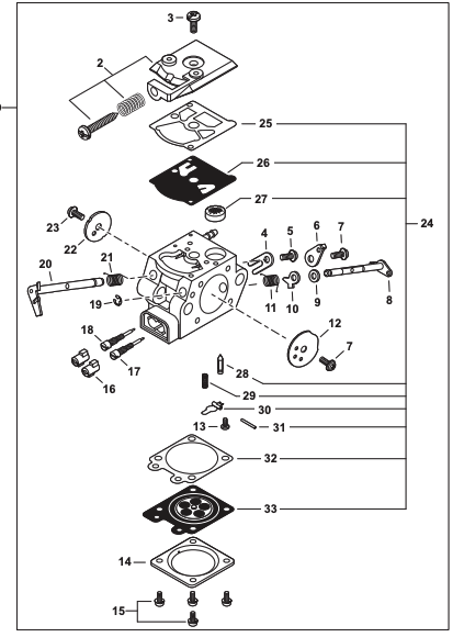 Echo Carburetor Fits CS-3410, Shindaiwa 335s New OEM A021005640