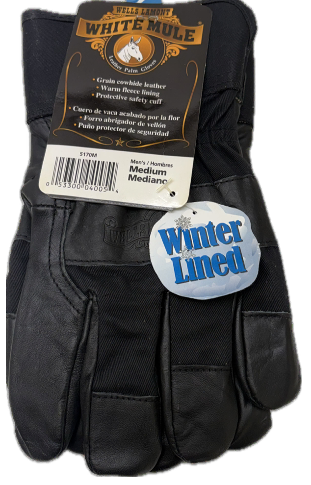 手袋 WTAPS GLOVE LEATHER COW BLACK M 7244K- Premium Cow grain leather with black cow split leather