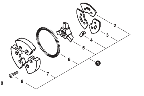 Echo Cs 8000, Clutch Assembly (Fig 1) New Oem 17500030832