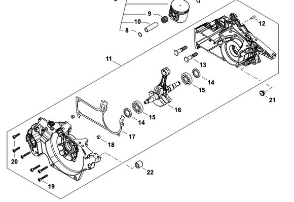 Echo Cs 7310P, 7310PW Crankcase Kit Assembly (Fig 11) New Oem P100011980 Replaces P100010230