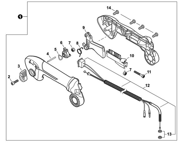 Echo Pb-8010T, PB-9010T Throttle Control Kit (Fig 1) New OEM P021052890