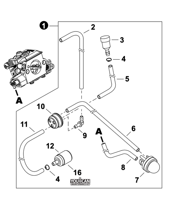 Echo Cs-3410, Cs-3510 Fuel System Kit (Fig 1) New OEM P021054760