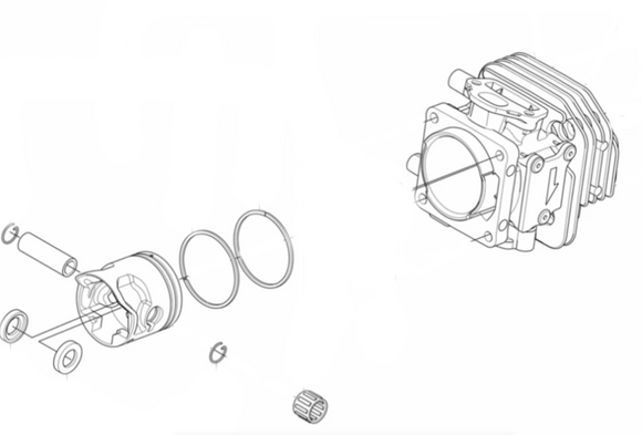 Husqvarna 540 Xp Cylinder Kit (Fig 1) New OEM 536659802