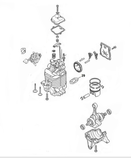 Stihl BR 800CE, 800X Short Block (fig 1) New OEM 42830200200