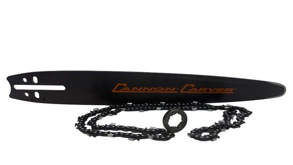 14" Cannon Carving Bar Quarter Tip, Chain, 1/4 rim Sprocket .050 1/4 Fits Echo Cs-490, Cs-500P, Cs-501P