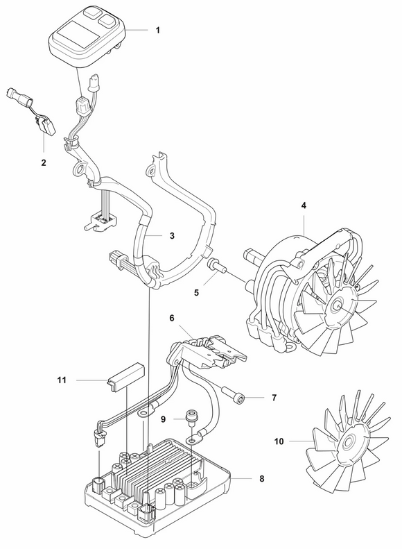 Husqvarna Wiring Assembly (Fig 3) Fits T540i Xp New 536179601