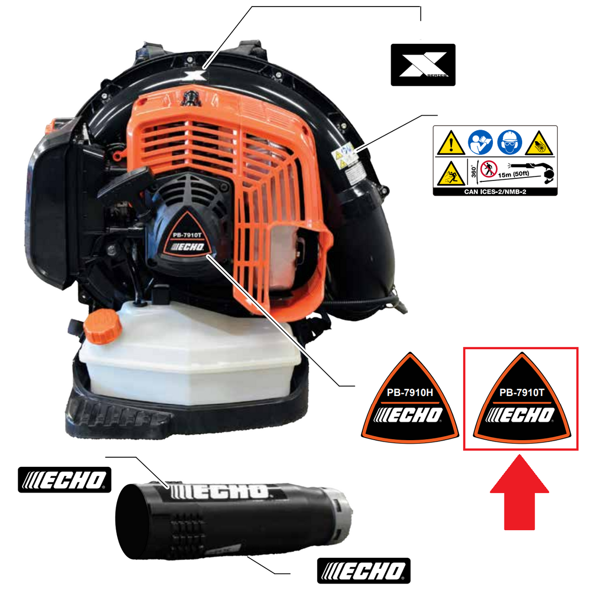 Echo PB-7910T Recoil Starter Label New OEM X547004000 | SawAgain