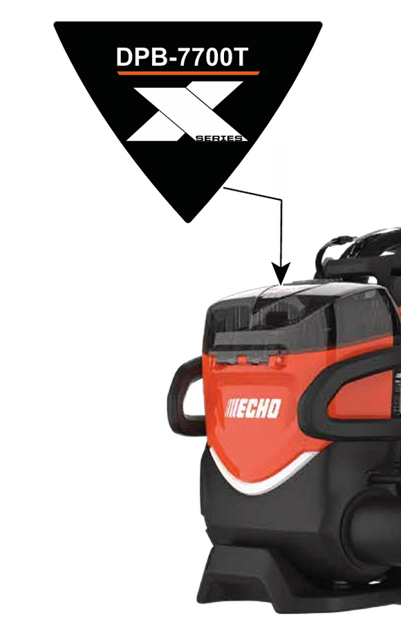 Echo DPB-7700T 56V Battery Backpack Blower Label New OEM YH653001980