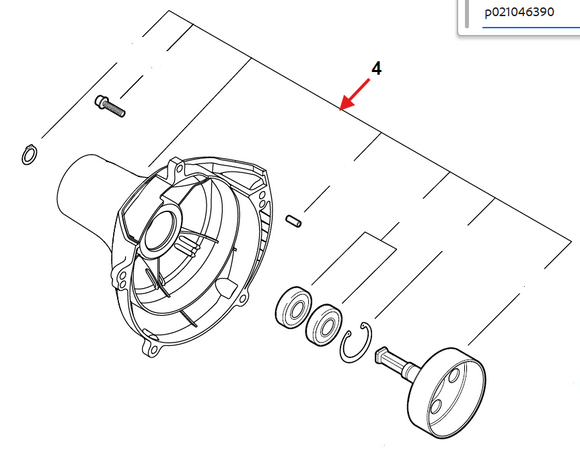 Echo PAS-280, PE-280, PPF-280, SRM-280 Shindaiwa BRD-280 Fan Cover Assembly (Fig 4) New Oem P021046390