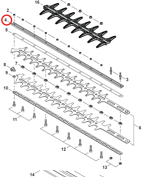 Echo HC-2210, Shindaiwa DH232 Support, Blade 24" New Oem X425000570 (Figure 4)