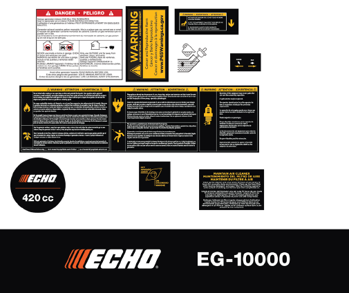 Echo EG-10000 Set, Eg-10000 Complete Decal New Oem YH653001110