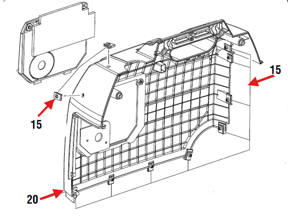 Echo EGi-2300 Left Housing Assembly (Incl. Key No. 15) New Oem YH479000540