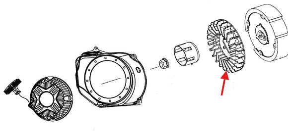 Echo PW-3200, PW-3600 Recoil Starter Fan  New Oem YH463000170
