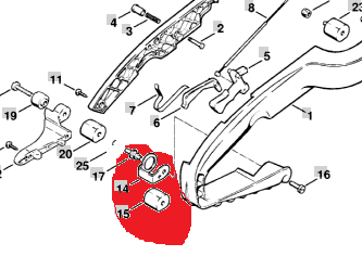 Stihl 010 011 Av Ave 012  New Rear Handle Buffer  New Oem 11207909600