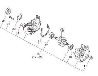Echo SRM4605 Crankcase Kit (Fig 16) OEM 10020442230