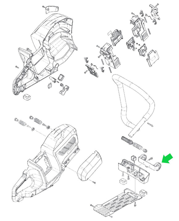Makita GEC01 80V max (40V max X2) XGT Power Cutter/Concrete Saw Caster Assembly New OEM 122B47-7