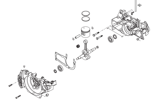 Shindaiwa 491s Crankcase Assembly New OEM P021048700