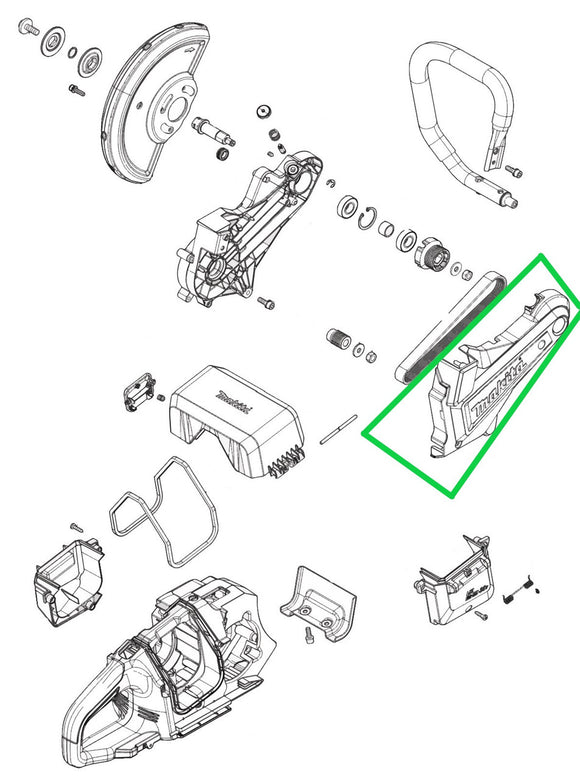 Makita XEC01 36V (18V X2) LXT Power Cutter/Concrete Saw Belt Cover Complete New OEM 140U35-6