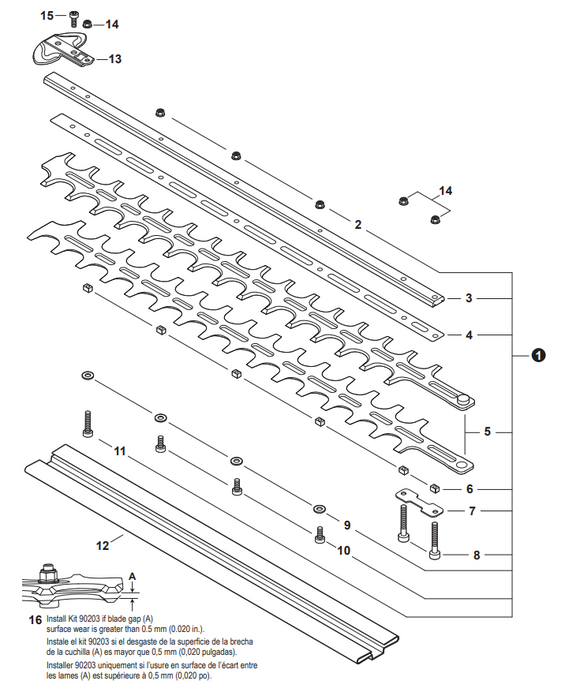 Echo SHC-225, 2620, Shindaiwa FH235 Cutter Assembly, 20" (Fig No. 1) New Oem X041000610