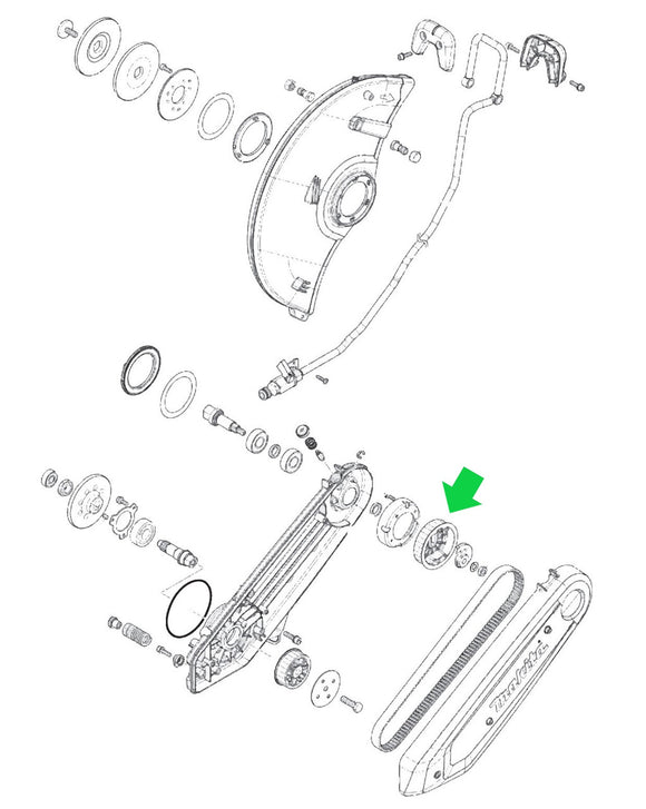 Makita GEC01 80V max (40V max X2) XGT Power Cutter/Concrete Saw Pulley New OEM 222201-2