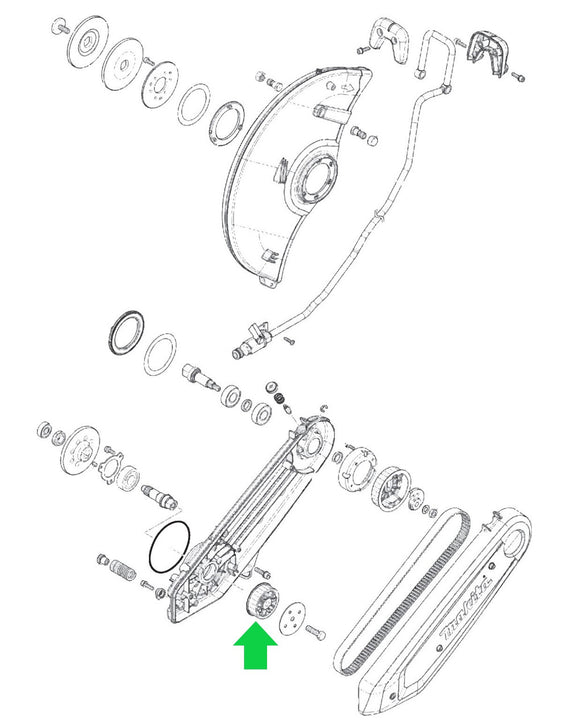 Makita GEC01 80V max (40V max X2) XGT Power Cutter/Concrete Saw Pulley 17-54.6 New OEM 222202-0