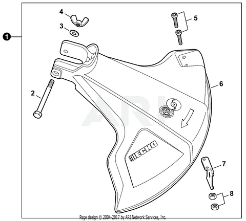 Echo Gt 225, 225L, 225Sf, 225I Debris Shield Assembly P021016072, P021016070,P021053910 New Oem