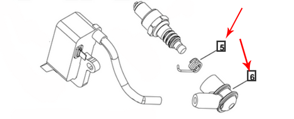 Echo Cs-2511T, CS-2511P, CS-2511PN, CS-2511TN, Cs-4510, CS-7310P, CS-7310PW Spark Plug Cap and Terminal Wire New Oem A427000190, A426000010