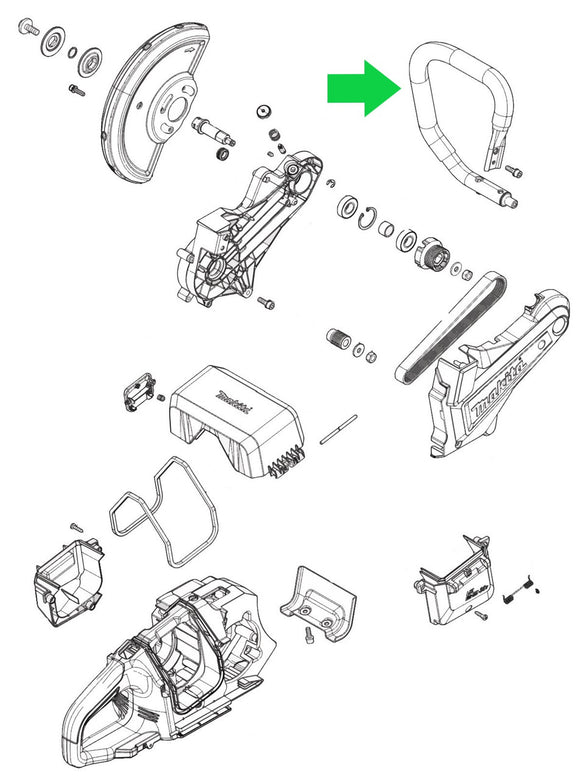 Makita XEC01 36V (18V X2) LXT Power Cutter/Concrete Saw Front Grip New OEM 273025-9