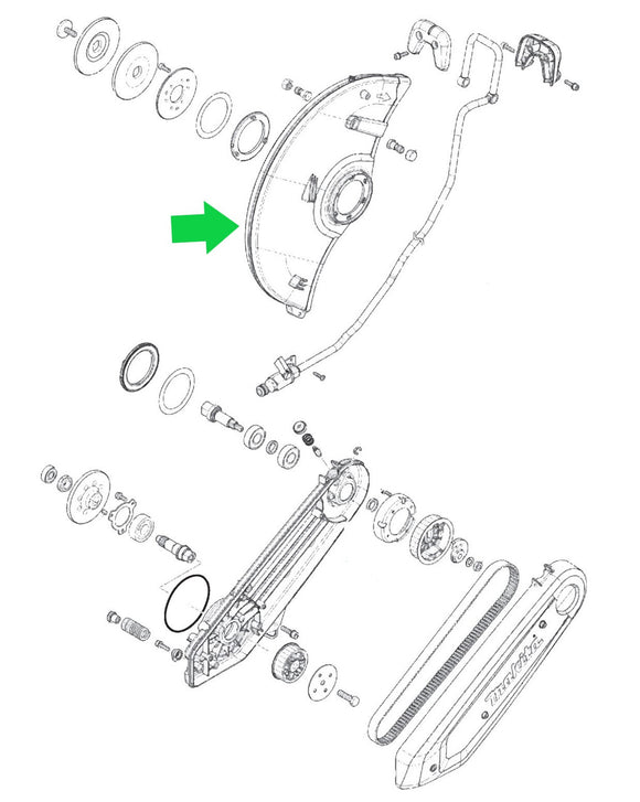 Makita GEC01 80V max (40V max X2) XGT Power Cutter/Concrete Saw Wheel Cover 355 New OEM 312C31-8