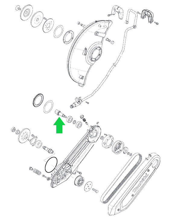 Makita GEC01 80V max (40V max X2) XGT Power Cutter/Concrete Saw Spindle New OEM 327927-2