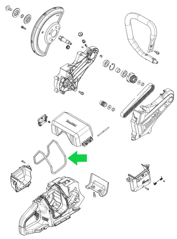 Makita XEC01 36V (18V X2) LXT Power Cutter/Concrete Saw Battery Cover Seal New OEM 422566-4