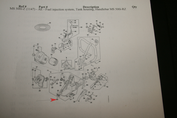 Stihl Ms 500i Rear Handle and Fuel Tank Assembly Oem 11473500802