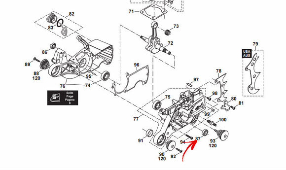 Dolmar Ps-6300 Ps-6400,  Ps-7300, 7310, 7900, 7910, Makita Dcs 6401,  Dcs 7301, Dcs 7901, Ea 7300, Ea7900  Fly Wheel Side Crankcase Oil Seal New Oem 962900052, 213814-0